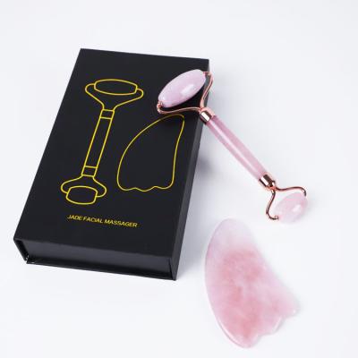 China 2019 new design mini double head massage roller gua jade bian set double head massage roller for sale