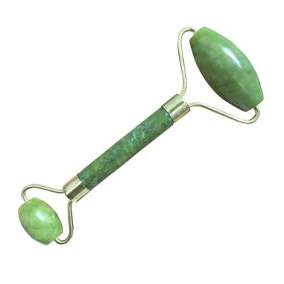 China Natural xiuyan green double head jade massage stone eye roller cold box for face for sale