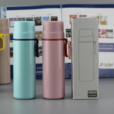 China 16oz 450ml PORTABLE stainless steel thermos flask with lift handle for sale