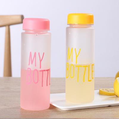 China Sustainable Custom My Bottle 500ml Frosted Plastic Water Bottle for sale