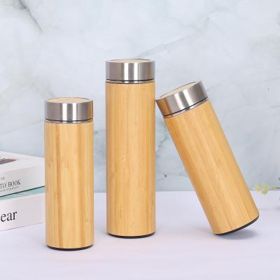 China PORTABLE Bamboo Vacuum Flask 350ml 450ml 500ml Bamboo Thermos Bottle for sale