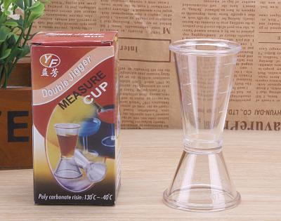 China Viable Wholesale Double Head 10-20cc Size Small Cocktail Bar Plastic Measuring Cups for sale