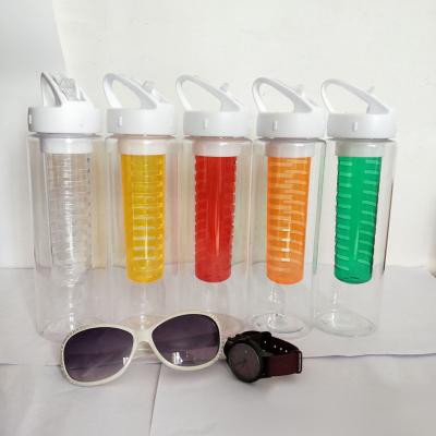 China 700ml 800ml Viable Plastic Infuser Water Bottle With Straw And Suction Spout for sale