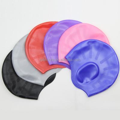 China Fit for men and women custom logo ear protector swim cap for sale