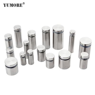 China Wall mount sign holder round threaded stainless steel glass screw standoffs for sale