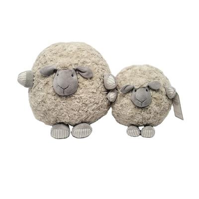 China 2022 Gift OEM Hot Selling High Quality Custom Home Decoration 25cm Plush Ball Sheep Doll Super Soft Gray Round Sheep Toys for sale