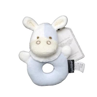 China 2022 Hot Selling Newborn Stuffed Cow Rattle Toy Velvet Plush Rabbit Rattle Hand Bell Newborn To Baby Gift Customize for sale