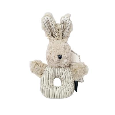 China Soft Rose EN71 Factory Sale Baby Rattle Rabbit Shaped Hand Bell Mini Bear Toy for sale