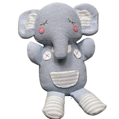 China High Quality 100% Cotton Wool Knitting Elephant Toys Soft Polar Bear Doll Toy Rabbit for sale