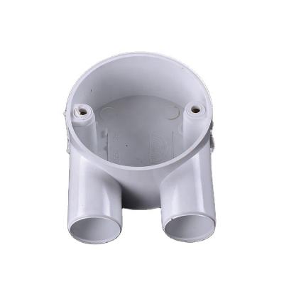 China British Standard Electrical Flame Retardant PVC Plastic White U Joint Construction Or Conduit Junction Box Of Pipe Fittings for sale