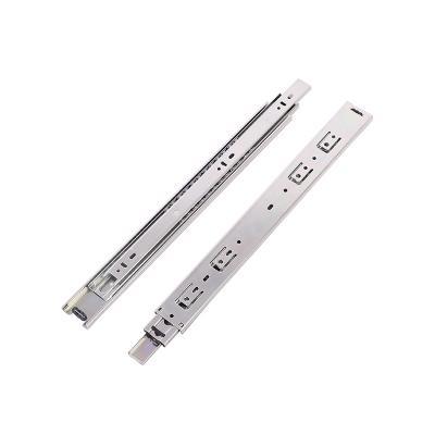 China Fine Fit Furniture Hardware Stainless Steel Drawer Slide Ball Bearing 3 Fold Telescopic Slides for sale