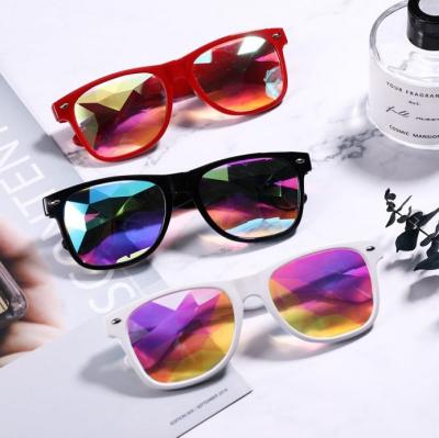 China Durable mosaic steampunk rave kaleidoscope concert mosaic ribbed sunglasses night party kaleidoscope glasses wholesale for sale