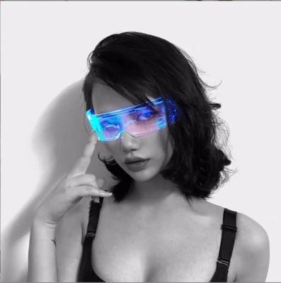 China Light Glowing Fashion Sunglasses Neon Party Up Shape Glass Fashion Decoration Led Party Glasses Modern Technology Glow Colorful Flashing Glasses for sale