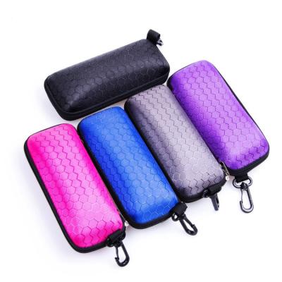 China New EVA Compression Honeycomb Zipper Glass Case Sunglasses Case Wholesale EVA Zipper Bag Black Sunglasses Sun Case for sale