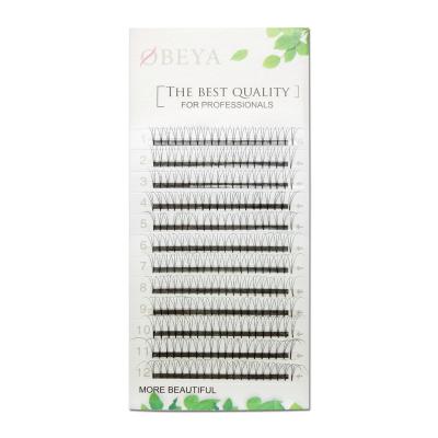 China Custom Wholesale 1s Eyelash Extensions Individual Private Label Super Flexible Volume Eyelash Extension Black Fast Fanning Russian Top for sale