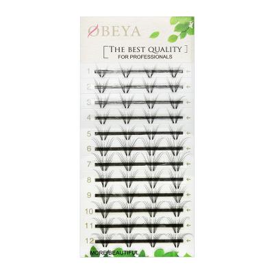 China Wholesale Premade Grafted 10D 12D 14D 0.07 Eyelash Extension Russian Bun Fan Eyelash Individual Grafted Super Flexible Raw Butterfly Hair for sale