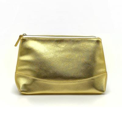 China Hot Selling Fashion WYF-2 Cosmetic Bag Gold Color Waterproof Cosmetic Makeup Bag Cosmetic Pouch for sale