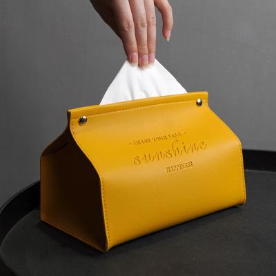 China Sustainable Leather Briefcase Case Leatherette PU Tissue Box Storage Purse for sale