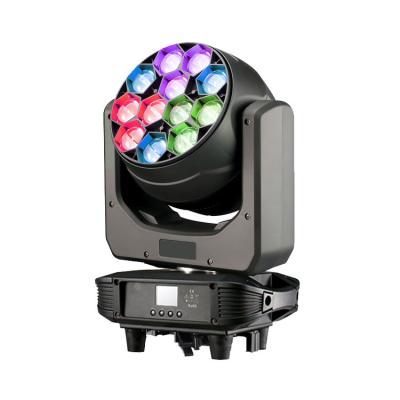 China Stage LED 12x40W Zoom Moving Head Light 4 in 1 Moving RGBW LED Wash Beam Spot Light for sale