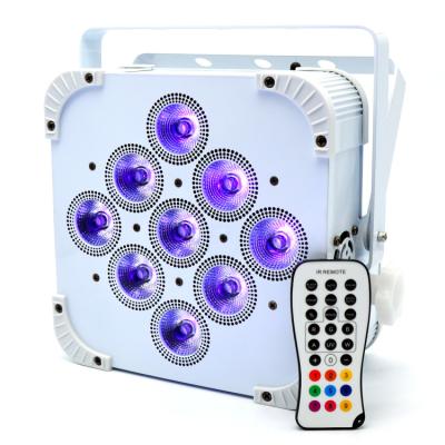 China Hot Sale 9x18W Battery LED Par Light RGBWA+UV 6in1LED Wireless Flat Panel Par Uplight With Remote Control for sale