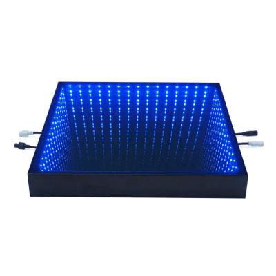 China Stage Infinity 3D Led Dance Floor Wired Tempered Glass Infinity Mirror 3D LED Portable Dance Floor for sale