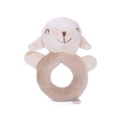 China Professional Handmade Cotton Baby Rattle Toys Maker Eco-Friendly Sheep Soft Rattle for sale