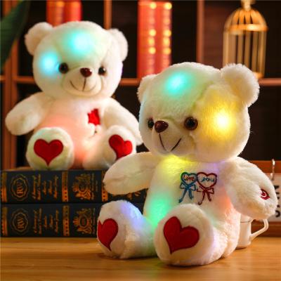 China Eco-Friendly Led Teddy Bear 30cm Led Teddy Bears Stuffed Animals Plush Toy Colorful Glowing Valentine Gift for sale