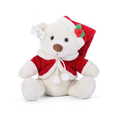 China Eco-friendly Cute Christmas Teddy Bear Plush Toys With Christmas Cute Stuffed Hat for sale