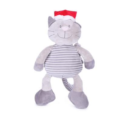 China Eco-Friendly Cat Plush Toys Gray Kitten Super Soft Plush Toy With Cat Keychain Christmas for sale