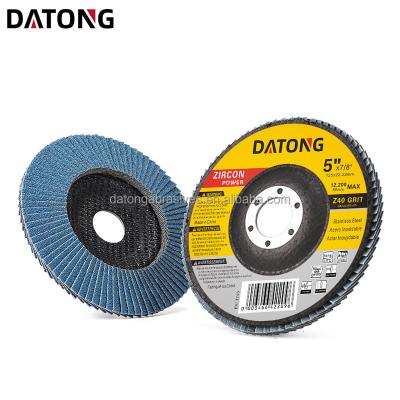 China Metal Grinding Chinese Factory Datong Abrasives Zirconia 5 Inch Fin Disc Sanding Wheel Grit 40/60/80/120 With Fiberglass Backing for sale