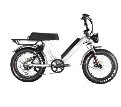 China Fat Tire 500W 750W 1000W Vintage Design 20 Aluminum Alloy Retro Motor High Speed ​​Suspension Electric Bike for sale