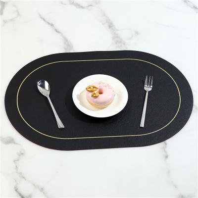 China Stainable Leather Washable Table Mat Tablemats Stain-Resistant Place Mat Cup Bowl Pad PU Leather Coaster for sale