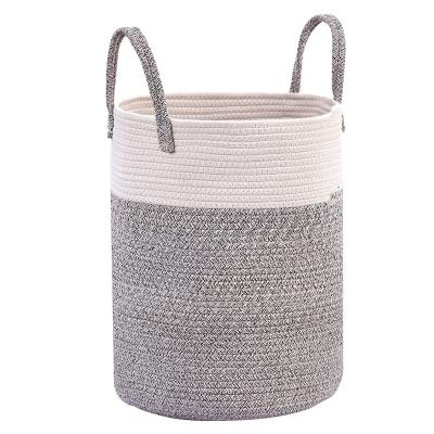 China China Manufacturer Cotton Rope Basket Sustainable Sustainable Storage Large Woven Storage Basket With Handles for sale