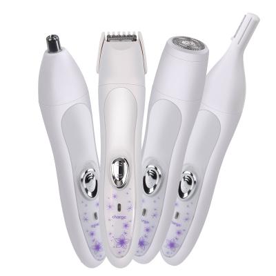 China 4 in 1 4 in 1 Lady USB Rechargeable Electric Handheld Hair Trimmer Set for Nose Body Eyebrow Sideburns Hair Trimming for sale