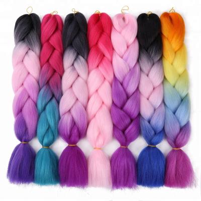 China Synthetic Hair Two Tone Ombre Color Crochet Braids With Synthetic Hair Braids Jumbo Braids For Women for sale