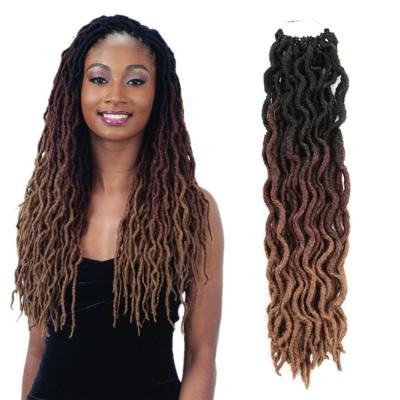 China Natural Goddess Wave 24 Locs Hair Extensions Ombre Faux Locs Hair Wave Crochet Gypsy Braiding Hair Synthetic Braiding Hair for sale