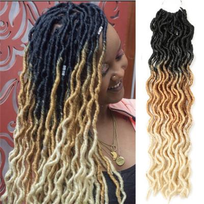 China 18-24Inch Natural Wave Goddess Locs Hair Crochet Faux Locs Synthetic Braiding Curly Crochet Braids Wavy Gypsy Locs Hair for sale