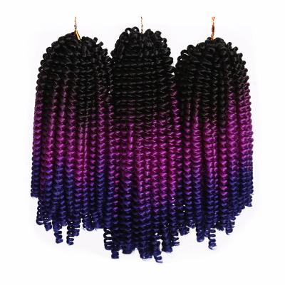 China Black Brown Burgundy Ombre Hair Extensions Fluffy Twist Phone Loop Spring Crochet Braids Synthetic Braiding Hair for sale