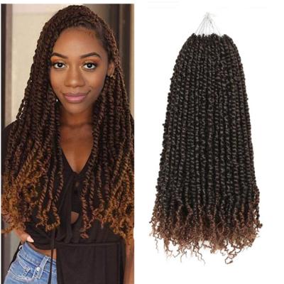 China Pre Passion Spring Twists Pre Twisted Passion Twist Crochet Hair Extensions Ombre Synthetic Crochet Braids Pre Looped Fluffy Twists Braiding Hair for sale