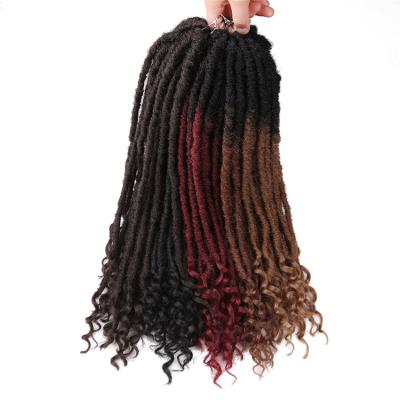 China 20inch Soul Goddess Locs Soft Natural Black Synthetic Curly Soul Goddess Locs Extensions With Curly End Braiding Hair For Women for sale