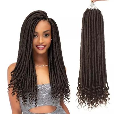 China Soul Goddess Locs Faux Locs With Curly Ends Crochet Cheap Natural Synthetic Soul Goddess Braids Hair Extension Wholesale for sale