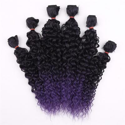 China Jerry Curl 6 Bundles/Lot Ombre Kinky Curly Hair Bundles Synthetic Hair Weave Extensions for sale