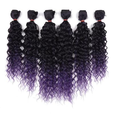 China Synthetic Jerry Curl Jerry Curl Purple Hair Weaves 14