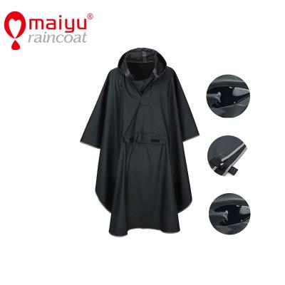 China Durable Maiyu Custom Logo Printing 100% Knitted Waterproof PU Rain Poncho for sale