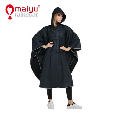 China Durable Knitted Pu Raincoat Ponchos For Women Waterproof Rain Poncho Rain Coat Women for sale