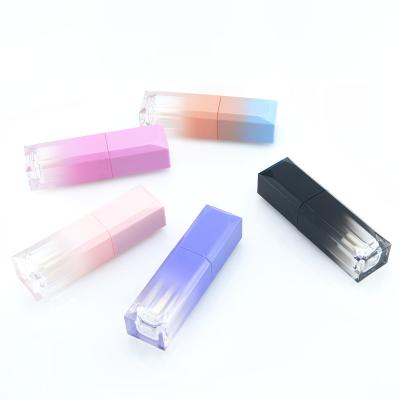 China Clear 5ml Empty Clear Blue Black Pink Wand Lip Gloss Cosmetic Containers Plastic Tube Custom Tubes for sale