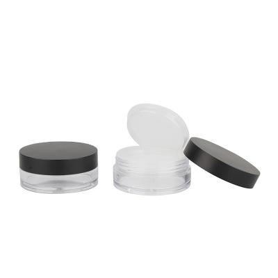 China Recycled Materials Makeup Round High Quality Loose Powder Case Empty Plastic Loose Powder Container With Brush for sale