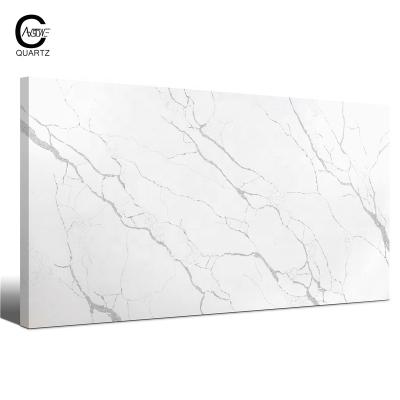 China CAXSTONE Slab Factory High Density Quartz Stone Polished Surface Calacatta Quartz Stone for Kitchen Counter-top 20mm Big Slab for sale