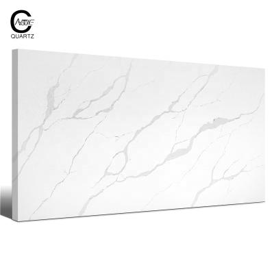 China CAXSTONE Factory Polished Calacatta Quartz Stone Vein Calacatta Quartz Countertops Slabs White Big Slab en venta