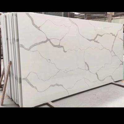 China CAXSTONE Slabs Factory Carrara Quartz Stone Wholesale Calacatta Quartz Big Slab 93% Natural White à venda